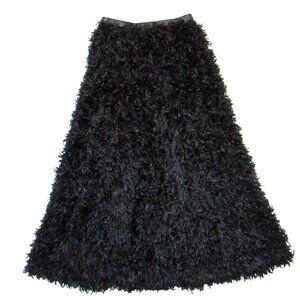NWT Anthropologie Sunday in Brooklyn Chantal in Black Feathered Maxi Skirt XS